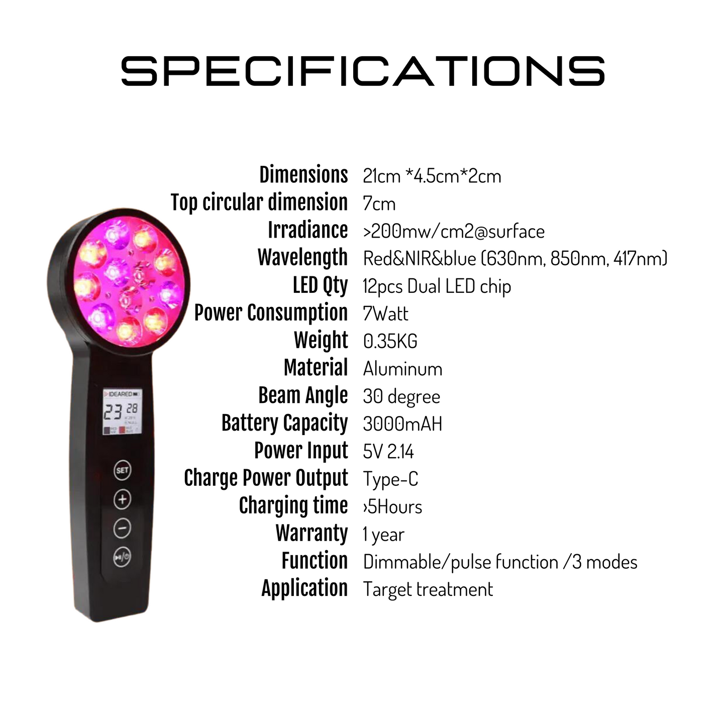 Red Light Handheld Therapy Wand